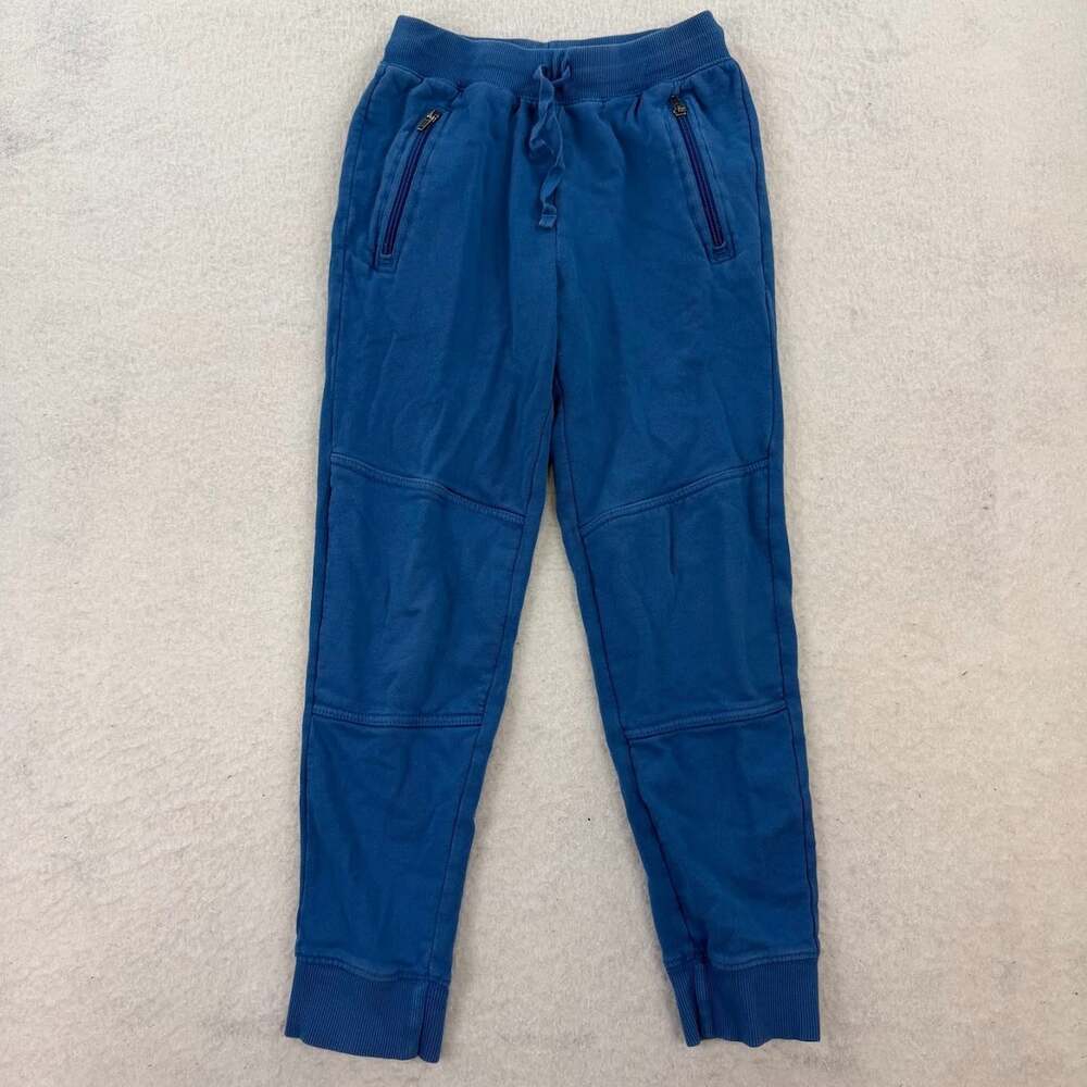 Hanna Andersson Blue Slim Fit French Terry Double Knee Sweatpants Size 10